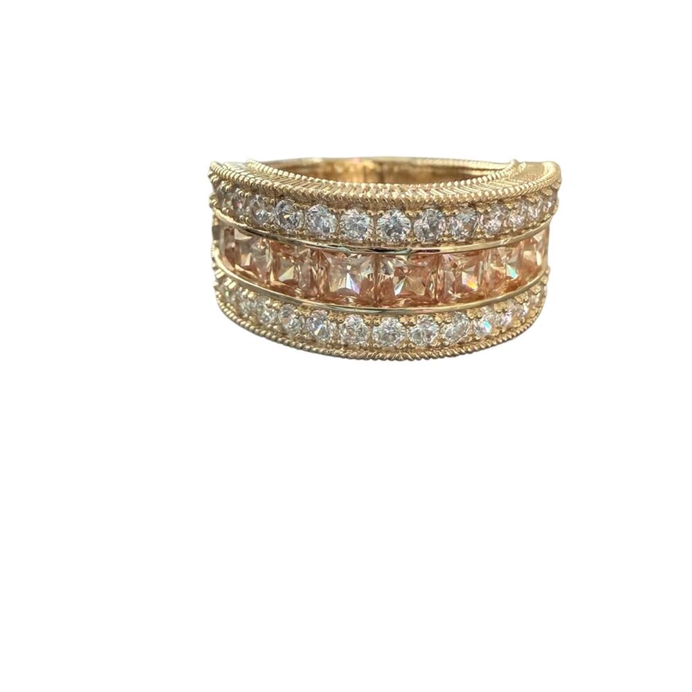 Judith Ripka 925 Sterling Silver 14K Gold Clad Ring NEW size 9